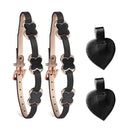 2 Pairs High Heel Shoes Prevent Heel Drop Shoelaces Four-Leaf Grass Shoelace Buckle(Matt Black)