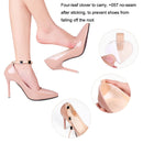 2 Pairs High Heel Shoes Prevent Heel Drop Shoelaces Four-Leaf Grass Shoelace Buckle(Suede Black)