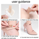 2 Pairs High Heel Shoes Prevent Heel Drop Shoelaces Four-Leaf Grass Shoelace Buckle(Matt Red)