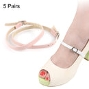 5 Pairs High Heels Leather Shoes Anti-heel Laces(Pink)
