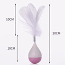Cat Interactive Toy to Relieve Boredom Feather Tumbler Amusing Cat Stick(Green+Gray)
