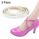 3 Pairs Cross Section High Heels Leather Shoes Anti-Heel Laces(White)