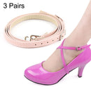 3 Pairs Cross Section High Heels Leather Shoes Anti-Heel Laces(Pink)