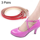 3 Pairs Cross Section High Heels Leather Shoes Anti-Heel Laces(Red)