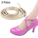 3 Pairs Cross Section High Heels Leather Shoes Anti-Heel Laces(Gold)