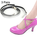 3 Pairs Cross Section High Heels Leather Shoes Anti-Heel Laces(Silver)