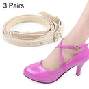 3 Pairs Cross Section High Heels Leather Shoes Anti-Heel Laces(Skin Color)