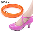 3 Pairs Cross Section High Heels Leather Shoes Anti-Heel Laces(Orange)