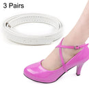 3 Pairs Cross Section High Heels Leather Shoes Anti-Heel Laces(Bright White)
