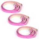 3 Pairs Cross Section High Heels Leather Shoes Anti-Heel Laces(Rose Red)