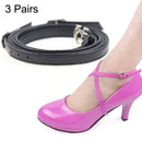3 Pairs Cross Section High Heels Leather Shoes Anti-Heel Laces(Matt Black)