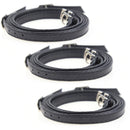 3 Pairs Cross Section High Heels Leather Shoes Anti-Heel Laces(Matt Black)