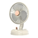 F10 Portable Quiet Desktop Retro Moving Head USB Fan(Milk White)