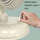 F10 Portable Quiet Desktop Retro Moving Head USB Fan(Milk White)