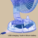 F10 Portable Quiet Desktop Retro Moving Head USB Fan(Milk White)