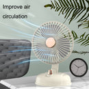 F10 Portable Quiet Desktop Retro Moving Head USB Fan(Milk White)