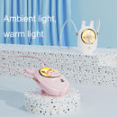 Star Pet Hanging Neck Fan USB Hand-Held Silent Luminous Fan(Pink)