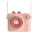 GL106 USB Rechargeable Hand-Held Portable No-Leaf Mini Camera Fan, Style Pig (Pink)