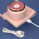 GL106 USB Rechargeable Hand-Held Portable No-Leaf Mini Camera Fan, Style Deer (Pink)
