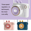 GL106 USB Rechargeable Hand-Held Portable No-Leaf Mini Camera Fan, Style Rabbit (Pink)