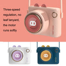 GL106 USB Rechargeable Hand-Held Portable No-Leaf Mini Camera Fan, Style Pig (Blue)