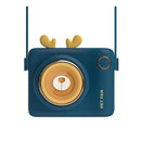 GL106 USB Rechargeable Hand-Held Portable No-Leaf Mini Camera Fan, Style Deer (Blue)