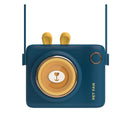 GL106 USB Rechargeable Hand-Held Portable No-Leaf Mini Camera Fan, Style Rabbit (Blue)