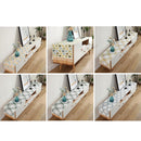 Home TV Cabinet Shoe Cabinet Chenille Polyester Tassel Tablecloth, Size: 35x220cm(Blue Geometry)