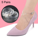 5 Pairs Long Transparent Laces Invisible Anti-Heel Shoelaces(Transparent)