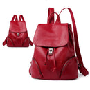 M58-2 Soft Leather Anti-theft Simple Large Capacity Backpack(Red)