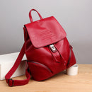 M58-2 Soft Leather Anti-theft Simple Large Capacity Backpack(Red)