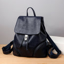 M58-2 Soft Leather Anti-theft Simple Large Capacity Backpack(Blue)