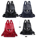 M58-2 Soft Leather Anti-theft Simple Large Capacity Backpack(Black)