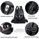 M58-2 Soft Leather Anti-theft Simple Large Capacity Backpack(Black)