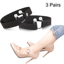 3 Pairs High Heels Fixing Anti-Straps Lace Non-Slip Belt Decorative Buckle(Black)