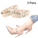 3 Pairs High Heels Fixing Anti-Straps Lace Non-Slip Belt Decorative Buckle(Beige)