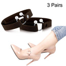 3 Pairs High Heels Fixing Anti-Straps Lace Non-Slip Belt Decorative Buckle(Dark Brown)