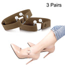 3 Pairs High Heels Fixing Anti-Straps Lace Non-Slip Belt Decorative Buckle(Light Brown)