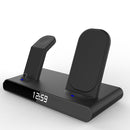 SY-011 15W Wireless Fast Charge Stand Clock Three-in-One Folding Wireless Charger(Black )