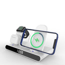 SY-011 15W Wireless Fast Charge Stand Clock Three-in-One Folding Wireless Charger( White )