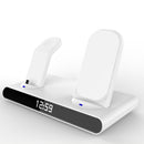 SY-011 15W Wireless Fast Charge Stand Clock Three-in-One Folding Wireless Charger( White )