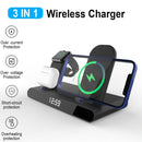 SY-011 15W Wireless Fast Charge Stand Clock Three-in-One Folding Wireless Charger( White )
