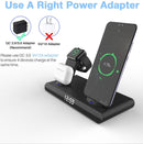 SY-011 15W Wireless Fast Charge Stand Clock Three-in-One Folding Wireless Charger(Black )