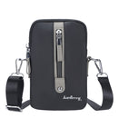 Baellerry Men Shoulder Bag Simple Casual Large Capacity Messenger Bag Business Zipper Wallet(Black)