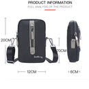 Baellerry Men Shoulder Bag Simple Casual Large Capacity Messenger Bag Business Zipper Wallet(Black)