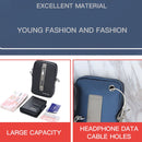 Baellerry Men Shoulder Bag Simple Casual Large Capacity Messenger Bag Business Zipper Wallet(Blue)