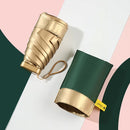 Small Golden Umbrella Titanium Alloy Flat Umbrella Mini Sun And Rain Umbrella Sunshade(Ink Green)