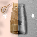 Small Golden Umbrella Titanium Alloy Flat Umbrella Mini Sun And Rain Umbrella Sunshade(Ink Green)