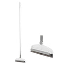 2 PCS Hard Bristle Crevice Brush Long Handle Floor Brush Wiper,Style: 3-section Rod(Gray)