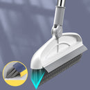 2 PCS Hard Bristle Crevice Brush Long Handle Floor Brush Wiper,Style: 3-section Rod(Gray)